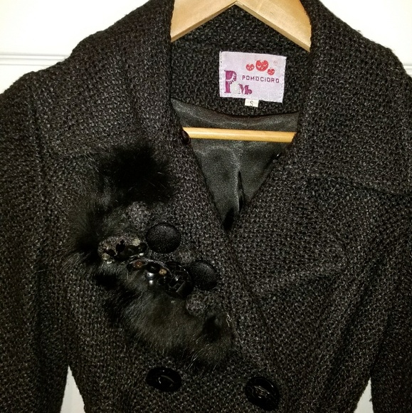 Pomocioro black waist length jacket - Picture 2 of 5